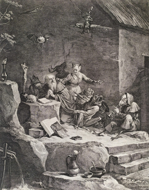 Gravure La Tentation De Saint-antoine Gravé Par Jacques Philippe Le Bas 