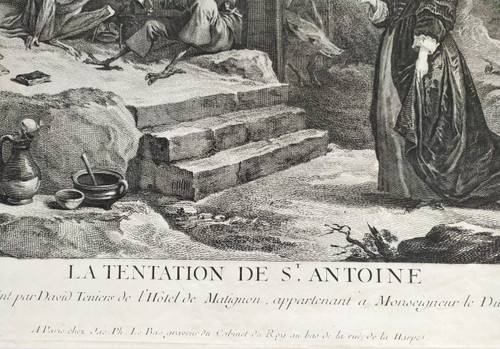 Gravure La Tentation De Saint-antoine Gravé Par Jacques Philippe Le Bas 