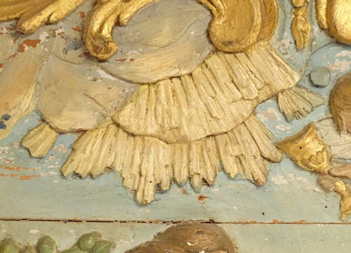 Polychrom geschnitzte Holztafel Christus am Ölberg aus dem 17. Jahrhundert