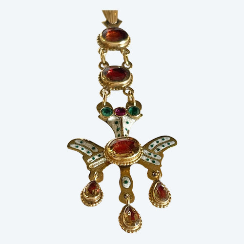 Pendentif St Esprit d'Auvergne En Or Et Citrine