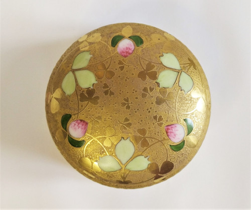 Limoges Painted Porcelain Box Art Nouveau Style Gilted