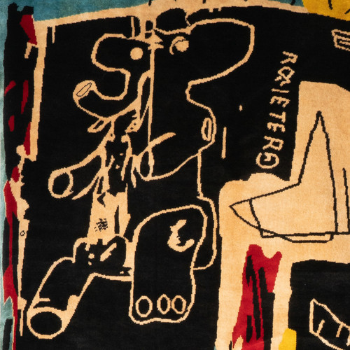 After Jean-Michel Basquiat. Rug, or tapestry “Melting Point of Ice”. Contemporary work.