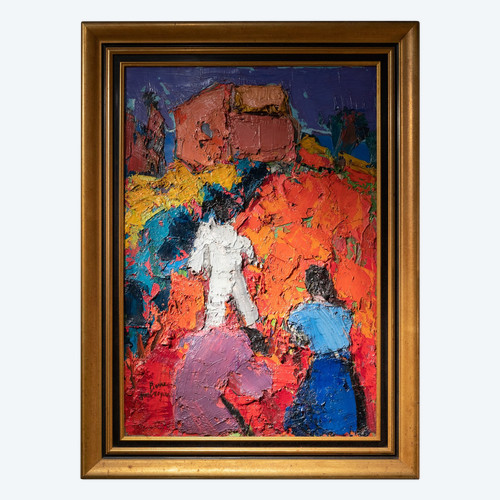 Genre Scene, Oil on Canvas Signed Pierre Ambrogiani (1907 - 1985)