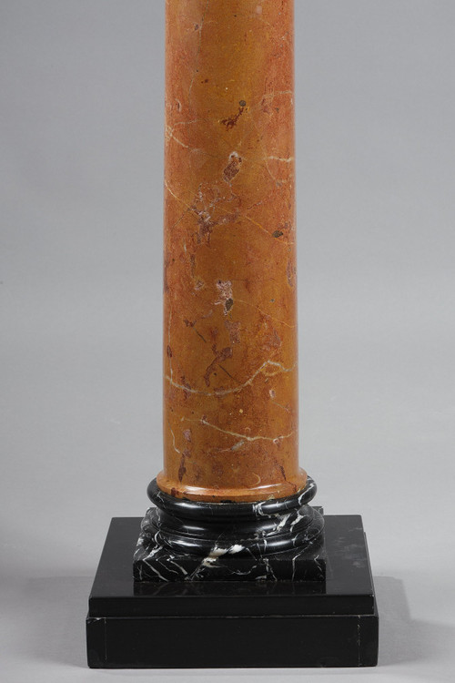 COLUMN IN RED PYRENEAN MARBLE FROM THE LATE 19TH CENTURY