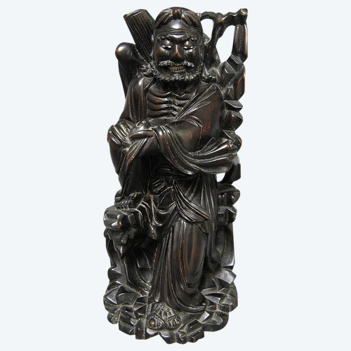 Sculpture en bois de fer. Chine XIXe. Dieu Divinité Tao