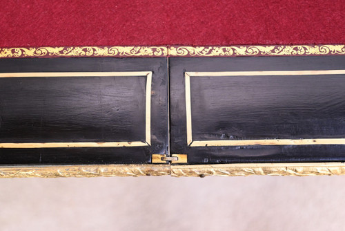Console Table de Jeux en Bois Noirci, époque Napoléon III – Milieu XIXe