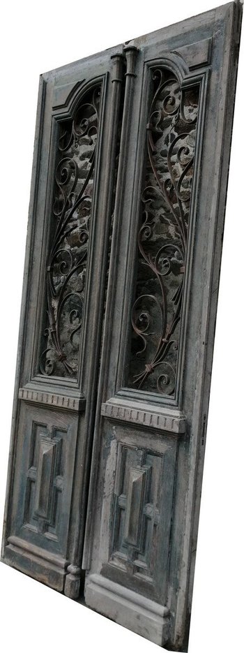 Superbe Double Porte Ancienne XIXème En Chêne Portes Boiserie