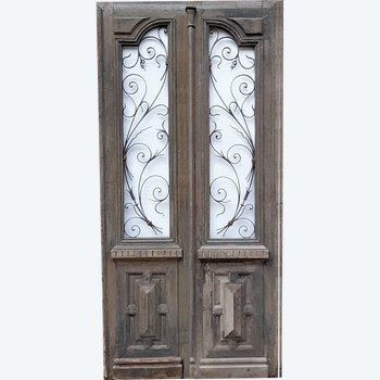 Superbe Double Porte Ancienne XIXème En Chêne Portes Boiserie