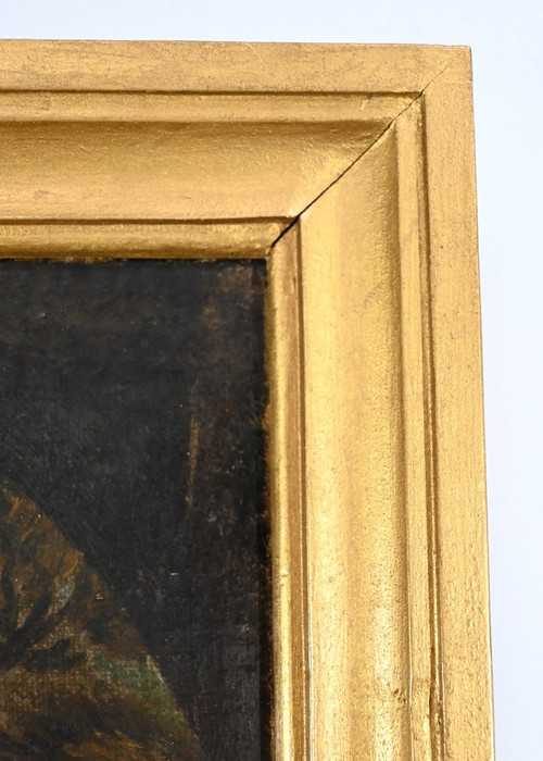 Peinture à l’Huile « Vierge à l’Enfant », école du XIXe – Fin XIXe