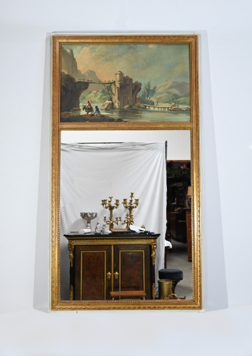 Miroir Trumeau en Bois Doré, style Louis XVI – Fin XIXe