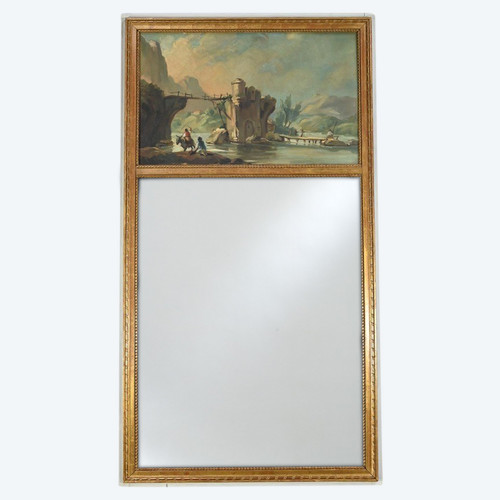 Trumeau Mirror in Golden Wood, Louis XVI style – Late 19th century