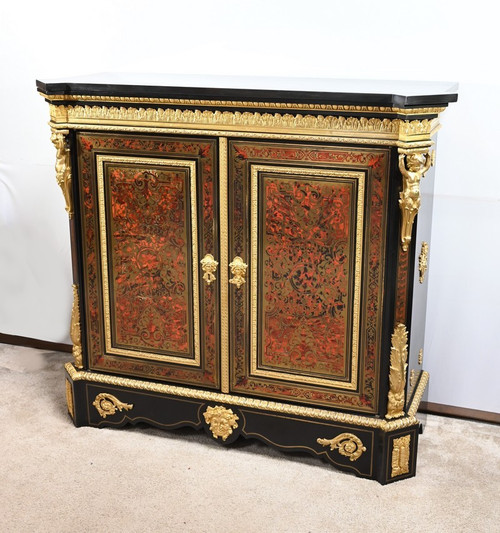 Blackened Pear Wood Support Unit, Boulle spirit, Napoleon III period – Mid-19th century