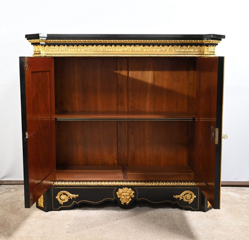 Blackened Pear Wood Support Unit, Boulle spirit, Napoleon III period – Mid-19th century