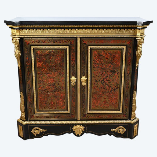 Blackened Pear Wood Support Unit, Boulle spirit, Napoleon III period – Mid-19th century