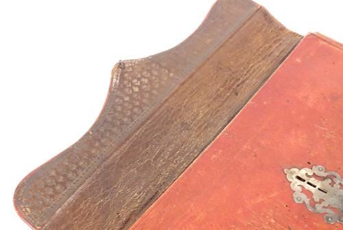 Aktentasche, Portemonnaie, Tasche, Leder, rot, marokkanischer Silberschlüssel, XVIII