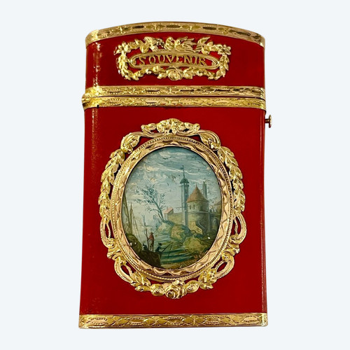 Etui Souvenir d'Amitié in lacca e oro, epoca Luigi XVI