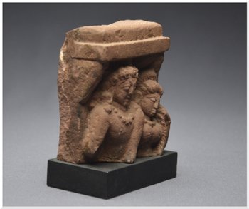 Inde / Période Médiévale / Xème - XIIème siècle / Bustes de Shiva et Parvati / Grès rose