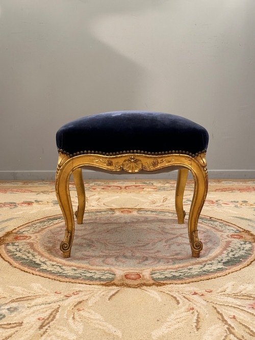 Repose Pied En Bois Doré De Style Louis XV Epoque Napoleon III