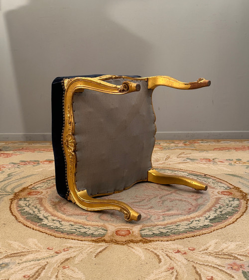 Repose Pied En Bois Doré De Style Louis XV Epoque Napoleon III
