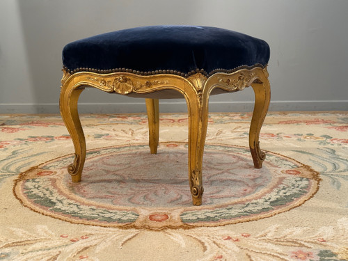 Repose Pied En Bois Doré De Style Louis XV Epoque Napoleon III