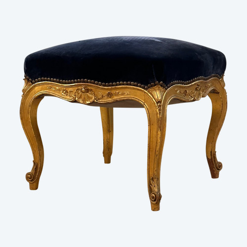 Repose Pied En Bois Doré De Style Louis XV Epoque Napoleon III