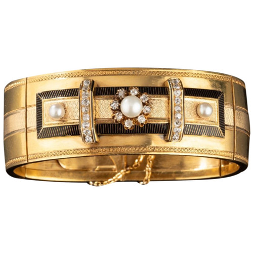 Armband Aus Gold, Perlen, Diamanten Und Emaille Napoleon III