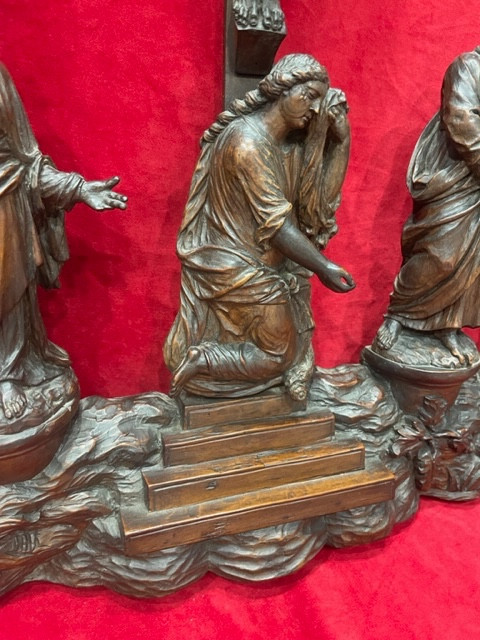 Grand Calvaire Crucifixion Bois Sainte Lucie César Bagard XVII ème