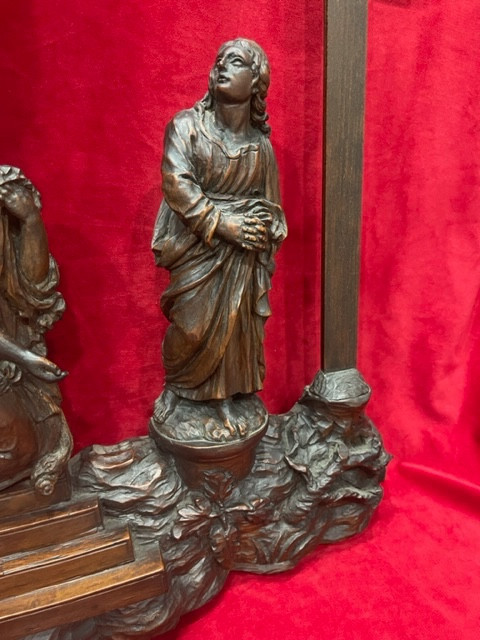 Grand Calvaire Crucifixion Bois Sainte Lucie César Bagard XVII ème