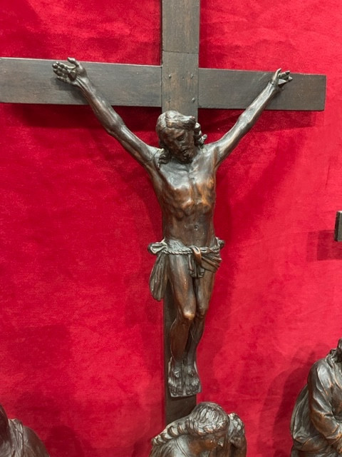 Grand Calvaire Crucifixion Bois Sainte Lucie César Bagard XVII ème