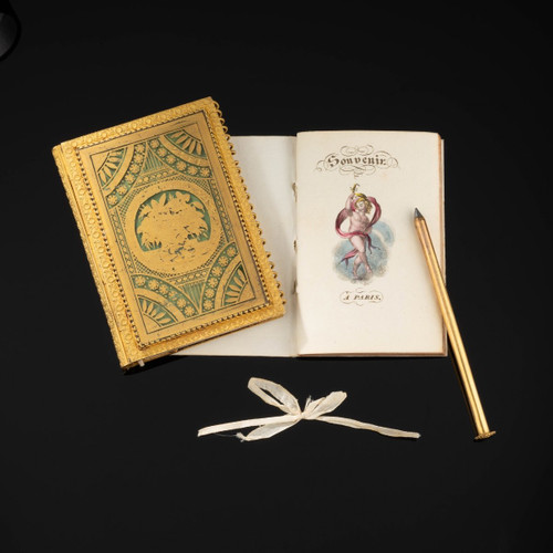 Charles X Period Verre Églomisé Ball Book