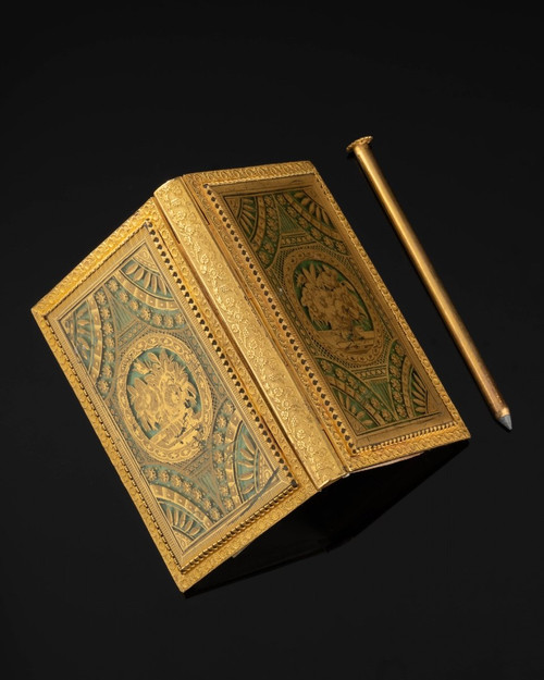 Charles X Period Verre Églomisé Ball Book