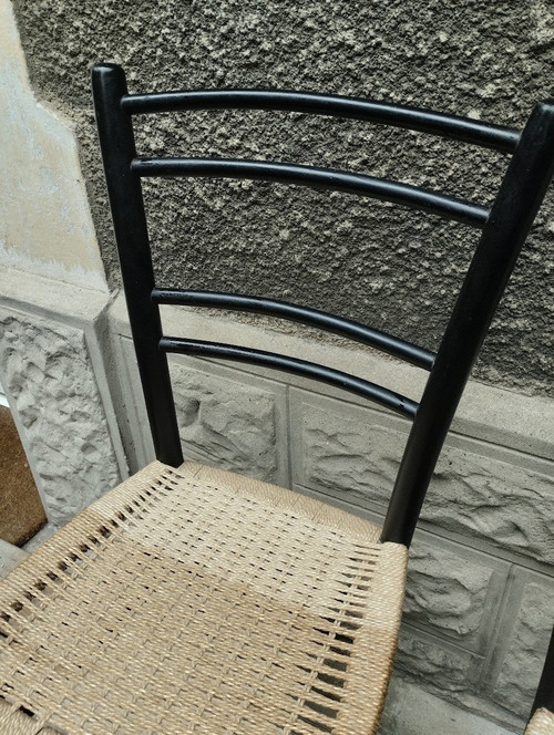 Paire De Chaises - Vintage - Hêtre - Italie - V.1950.