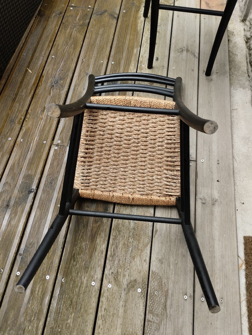 Paire De Chaises - Vintage - Hêtre - Italie - V.1950.