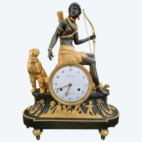 J.S Deverberie and J.J Coteau, exceptional African clock from the Consulate period.