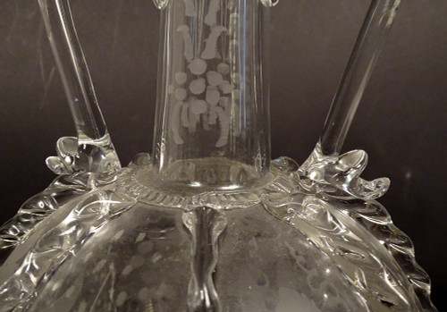 Dutch Ball Carafe Blown Glass Grape Mills Boats 18th Century