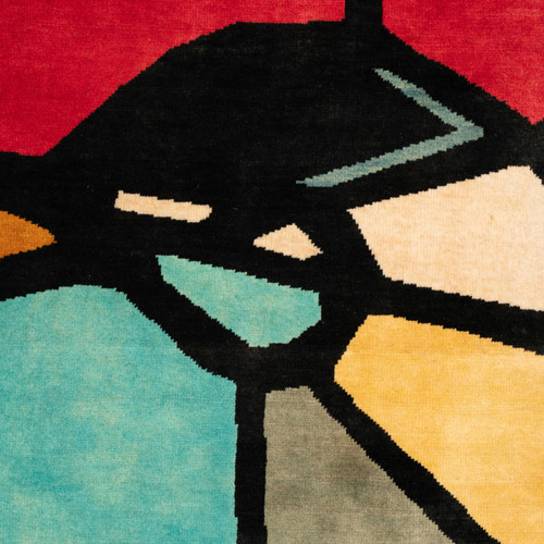 Teppich oder Wandteppich, abstrakt und aus Wolle. Zeitgenössische Arbeit