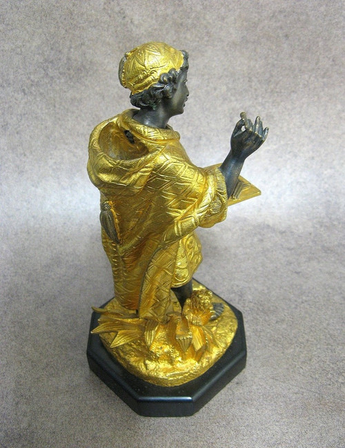 Pyrogen In Bronze 19th Century. Little Moor Merchant.