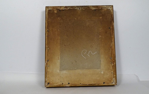 Quadro San Biagio Ricamo in seta Fili d'oro Argento Cornice dorata Impero XIX secolo