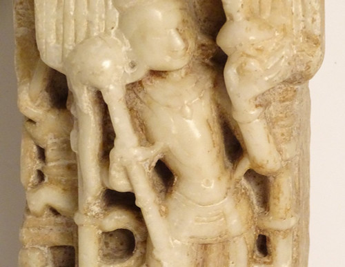 Scultura in bassorilievo Marmo Pigliamosche Carrier Chauri Rajasthan Solanki