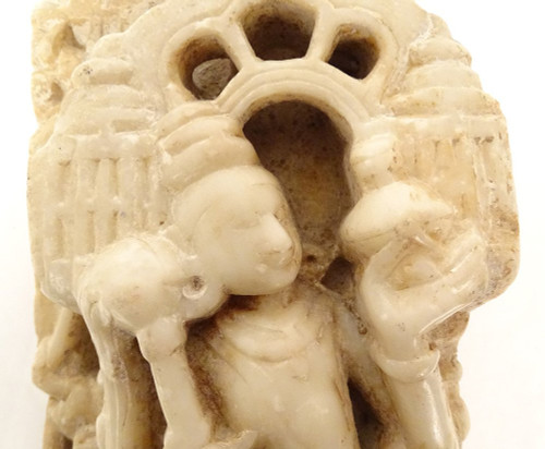 Scultura in bassorilievo Marmo Pigliamosche Carrier Chauri Rajasthan Solanki