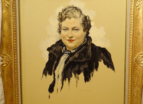 Großes HST Gemälde Van Caulaert Porträt Elegante Frau Paris XX Jh.