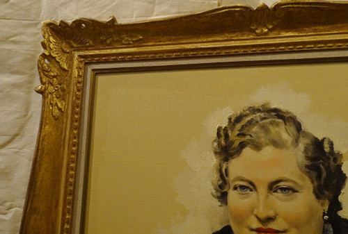 Großes HST Gemälde Van Caulaert Porträt Elegante Frau Paris XX Jh.