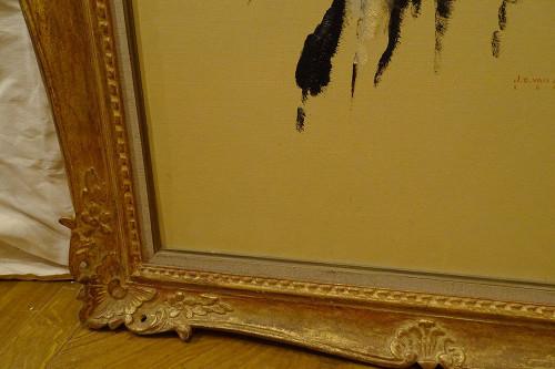 Großes HST Gemälde Van Caulaert Porträt Elegante Frau Paris XX Jh.