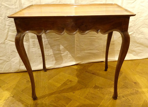 Table Cabaret Louis XV Acajou Massif Plateau Gorge Pieds Galbés XVIIIème