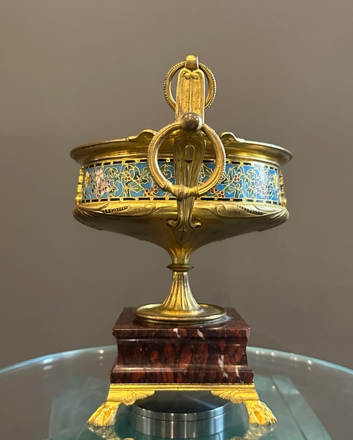 Ferdinand Barbedienne, Emaux Cloisonnés e coppa di bronzo (1810 - 1892)