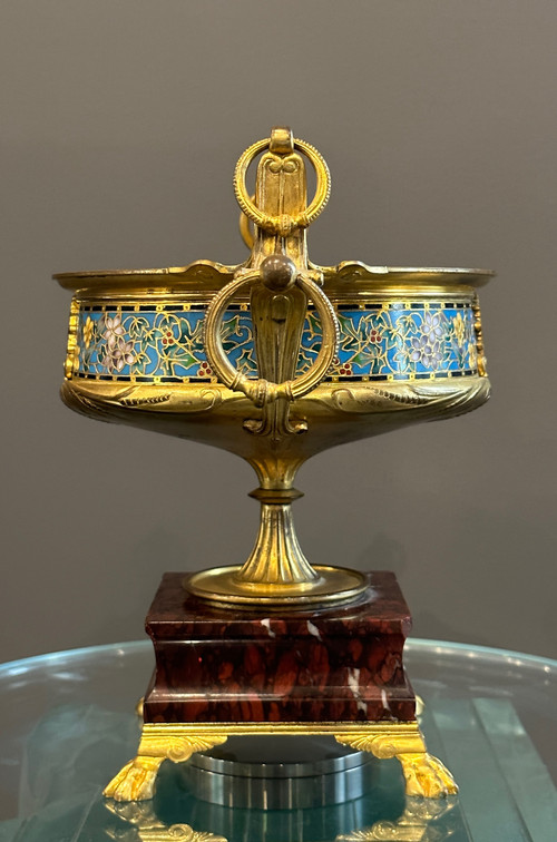Ferdinand Barbedienne, Emaux Cloisonnés e coppa di bronzo (1810 - 1892)