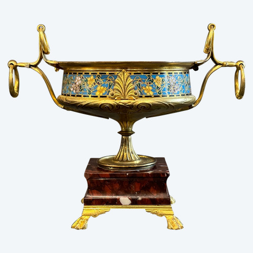 Ferdinand Barbedienne, Coupe Emaux Cloisonnés Et Bronze (1810 - 1892)