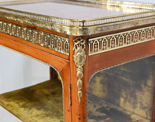 Small solid cherrywood display case, Transition Louis XV Louis XVI - Early 20th century