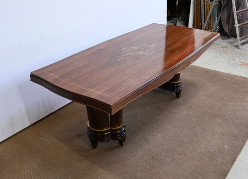 Table Rectangulaire en Palissandre de Rio, attribué à J. Leleu, Art Déco – 1940