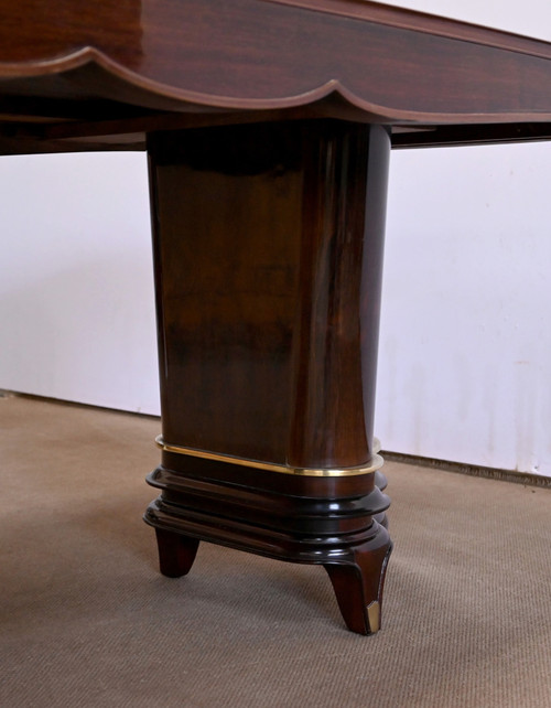 Table Rectangulaire en Palissandre de Rio, attribué à J. Leleu, Art Déco – 1940